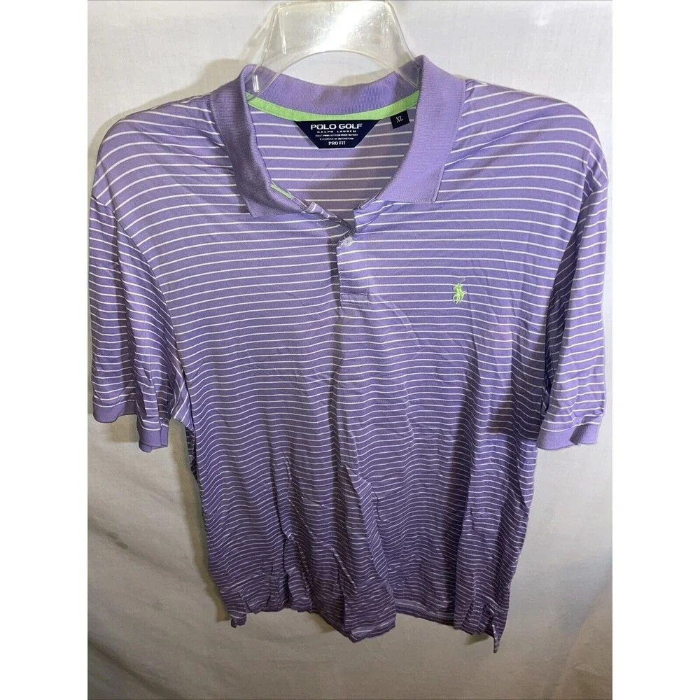 Polo Golf Ralph Lauren Men’s Polo Shirt Size XL Purple Striped Athleisure Tennis